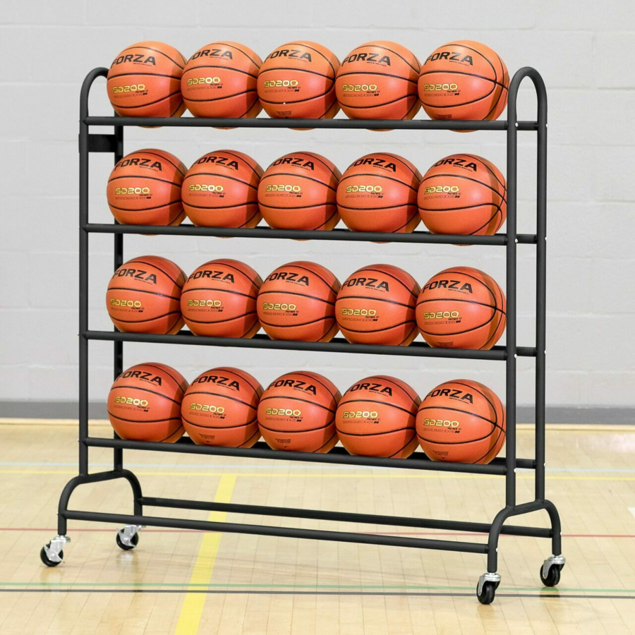 Freestanding Sports Ball Cart Portable Ball Rack - 20 Balls