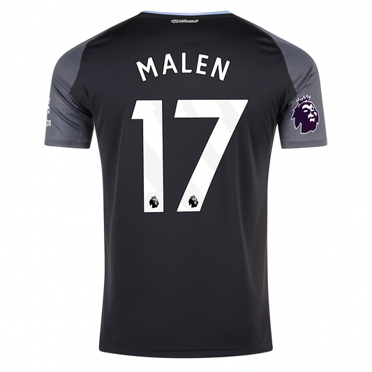 Aston Villa 2025/26 Away Black Jersey Donyell Malen #17