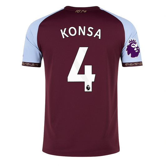 Aston Villa 2025/26 Home Burgundy Jersey Ezri Konsa #4