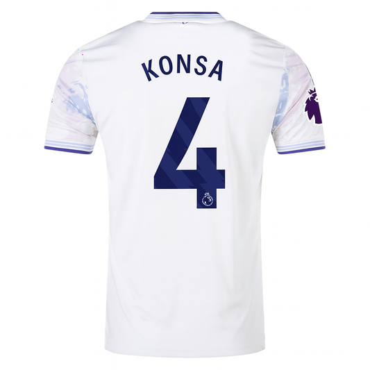 Aston Villa 2025/26 Third White Jersey Ezri Konsa #4