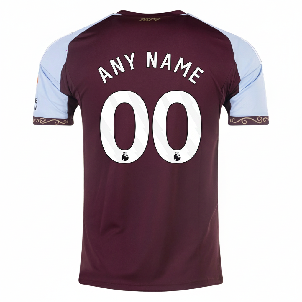 Aston Villa 2025/26 Home Burgundy Jersey Custom