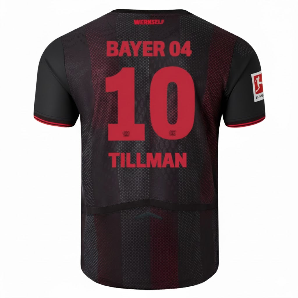 Bayer 04 Leverkusen Home Black Jersey 2025/2026 Malik Tillman #10