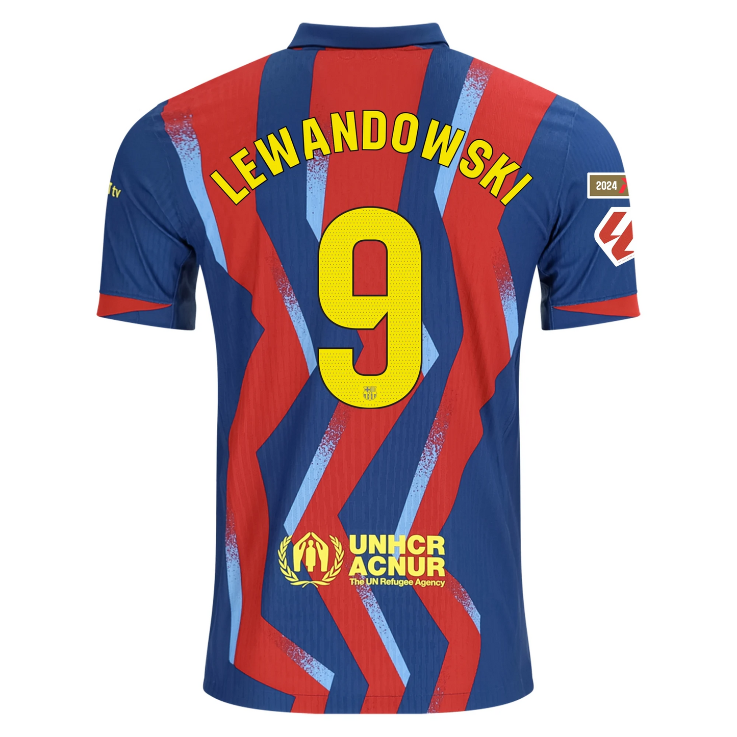 FC Barcelona 2025/26 Fourth Blue/Red Jersey Robert Lewandowski #9