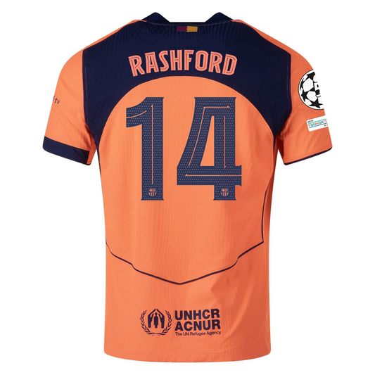 FC Barcelona 2025/26 Third Orange Jersey Marcus Rashford #14