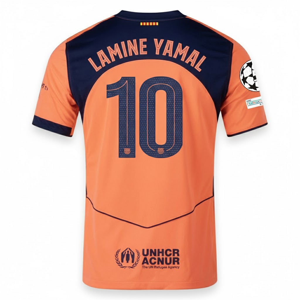 FC Barcelona 2025/26 Third Orange Jersey Lamine Yamal #10
