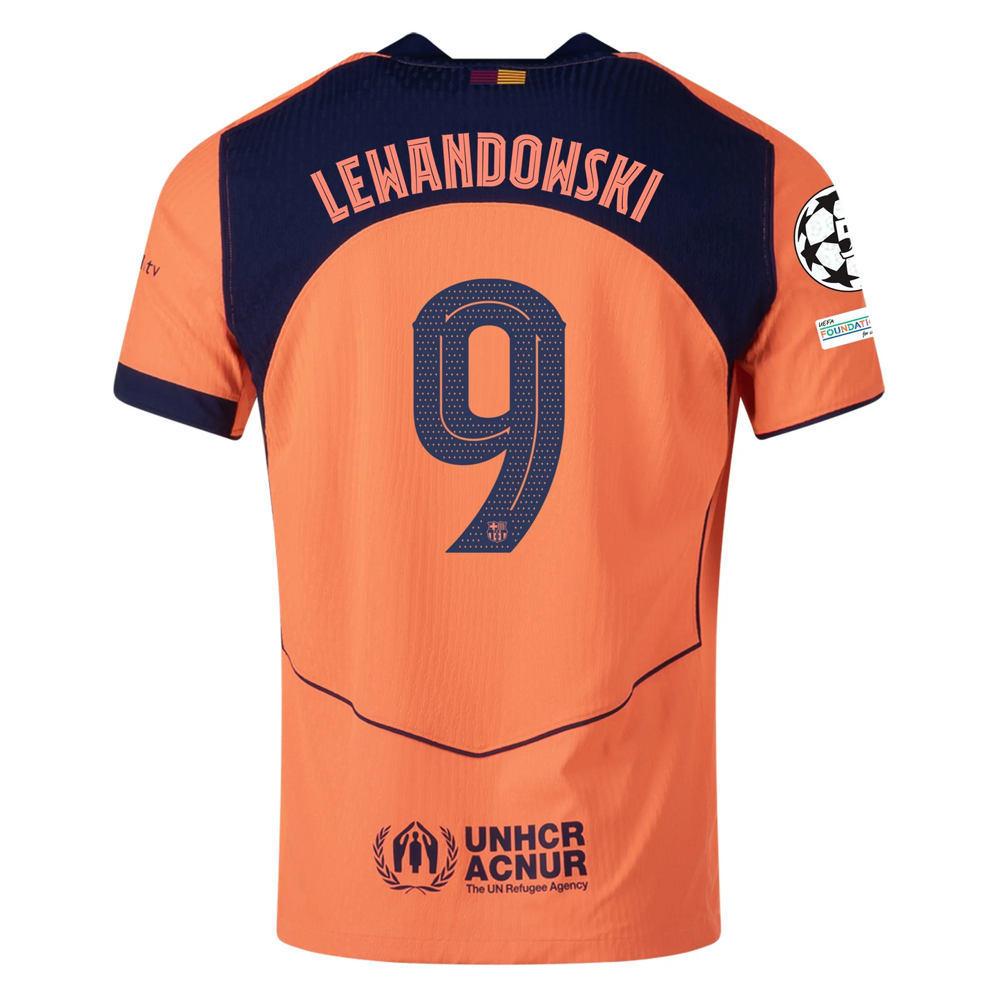 FC Barcelona 2025/26 Third Orange Jersey Robert Lewandowski #9
