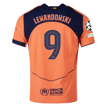 FC Barcelona 2025/26 Third Orange Jersey Robert Lewandowski #9
