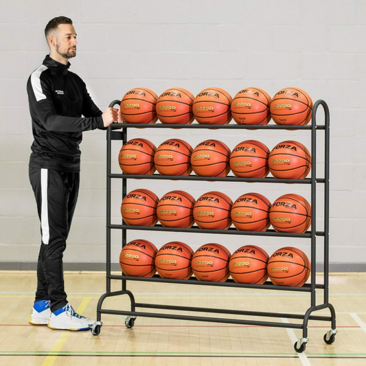 Freestanding Sports Ball Cart Portable Ball Rack - 20 Balls
